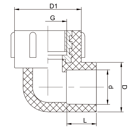 CODO DE ROSCA HEMBRA DE PE DE SOLDADURA A TOPE DE HDPE