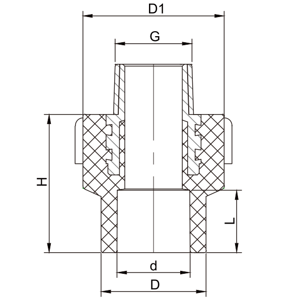 HDPE SOLDADURA A TOPE PE ACCESORIO ROSCA MACHO