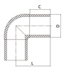 SOLDADURA A TOPE HDPE ACCESORIO PE CODO 90°