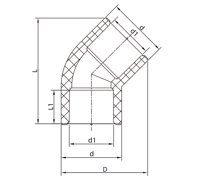 CODO DE 45° PPR