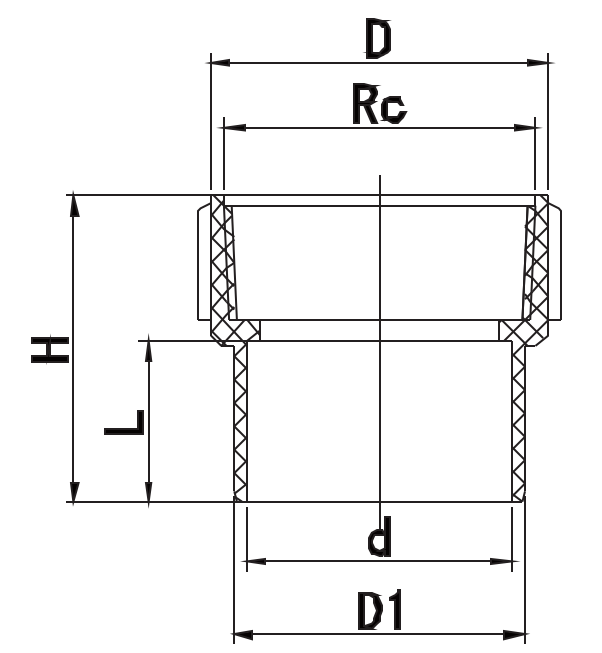 ADAPTADOR DE HIERRO HEMBRA