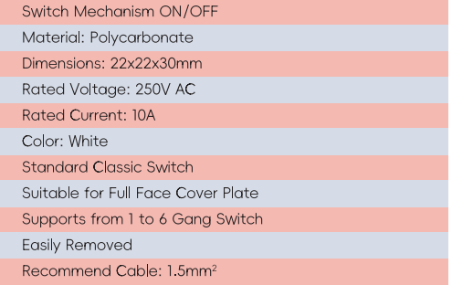 Mecanismo de interruptor GYM01 ON OFF