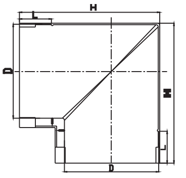 RWGL004-2 CONECTOR DE ÁNGULO DERECHO (INTERIOR)