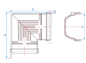 RWGF004-2 CODO SOUARE DERECHO 125MM