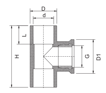 T DE ROSCA DE COBRE PVC PN10