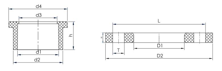 BRIDA PLANA PVC PN10 Y TUBO CORTO PARA BRIDA