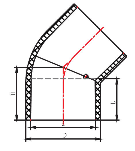 LAUSE01 CODO 45° TIPO L