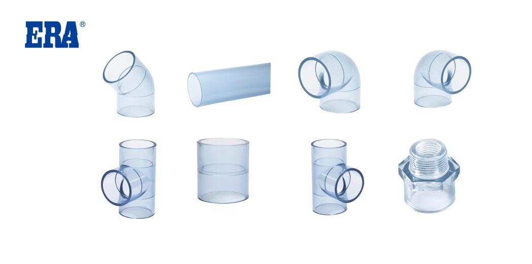 accesorios de tubería transparentes de PVC