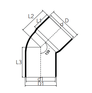 UDR003 CODO 45° M/H