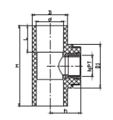 T HEMBRA PVC SCH80 CON LATON
