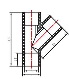 Camiseta inclinada de PVC SCH40
