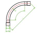 (MD)CURVA DE BARRIDO 90°GRIS 