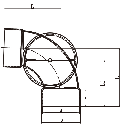 CODO DE ACCESO LATERAL 88° RUEDA GRANDE DERECHA H/F