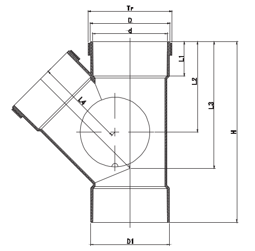 ENCUENTRO DE ACCESO LATERAL 45° IZQUIERDO H/F