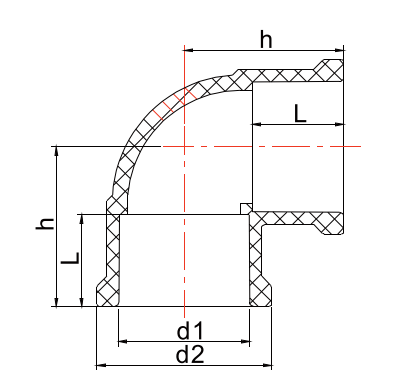 USII003 Codo de 90°