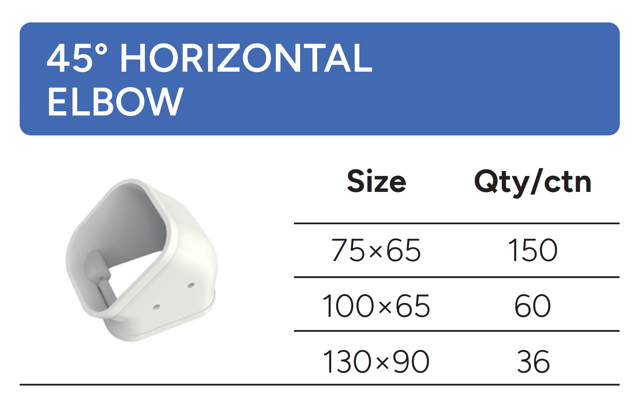 CODO HORIZONTAL DE 45&deg;