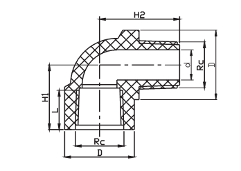  Codo de 90° M/H