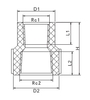 Acoplamiento reductor rosca hembra H/F