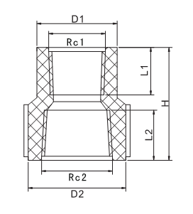 Acoplamiento reductor rosca hembra H/F