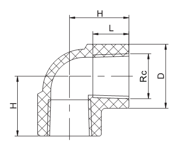 Codo rosca hembra H/F